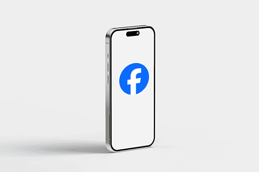 Facebook logo on a phone
